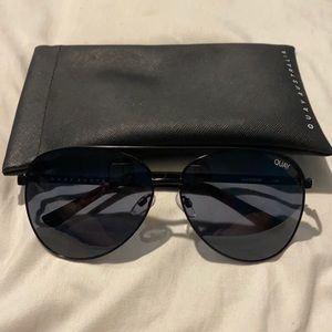 Quay Australia Black Aviator polarized sunglasses